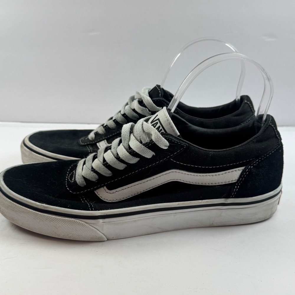 Vans Ward Low Top Sneakers Black White Suede Canvas Mens 7.5 500714 Skate Shoes